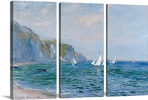 Cliffs and Sailboats at Pourville (oil on canvas)