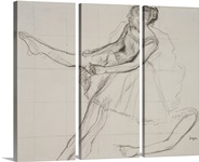 Dancer adjusting her tights, c.1880 (pencil and charcoal on paper)