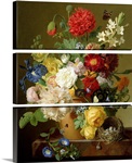 Flower Still Life on a marble ledge, 1800 01 (oil on canvas)