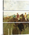 Jockeys at the Racecourse (oil on paper laid down on board)