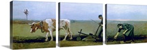 Labourer and Peasant Planting Potatoes, 1884 (oil on canvas)