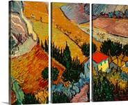 Landscape with House and Ploughman, 1889 (oil on canvas)