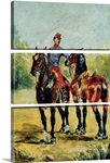 Two Horses and a Groom, 1880 (oil on canvas)