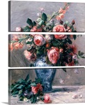 Vase of Roses (oil on canvas)