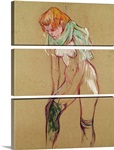 Woman Pulling Up her Stocking, 1894 (oil on card)