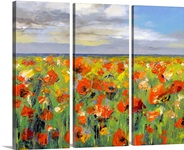 Poppy Field with Storm Clouds