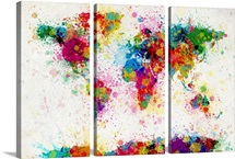 World Map Paint Drops