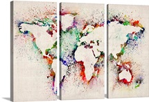World Map Splash Outline