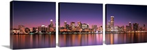 Reflection of skyscrapers in a lake, Lake Michigan, Digital Composite, Chicago, Cook County, Illinois