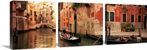 Tourists in a gondola, Venice, Italy