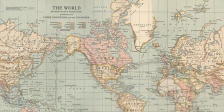 Map Of The World Vintage Poster The World - Vintage Map