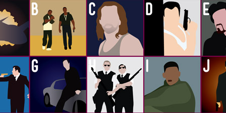 Action Film Alphabet, Minimalist Art Poster