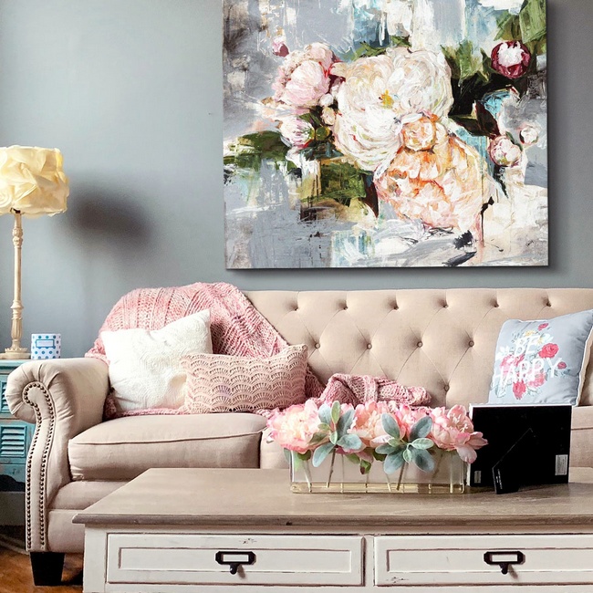 Abstract Floral Art for the Living Room