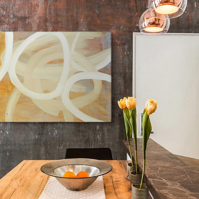 Orange Abstract Art for a Modern Kitchen