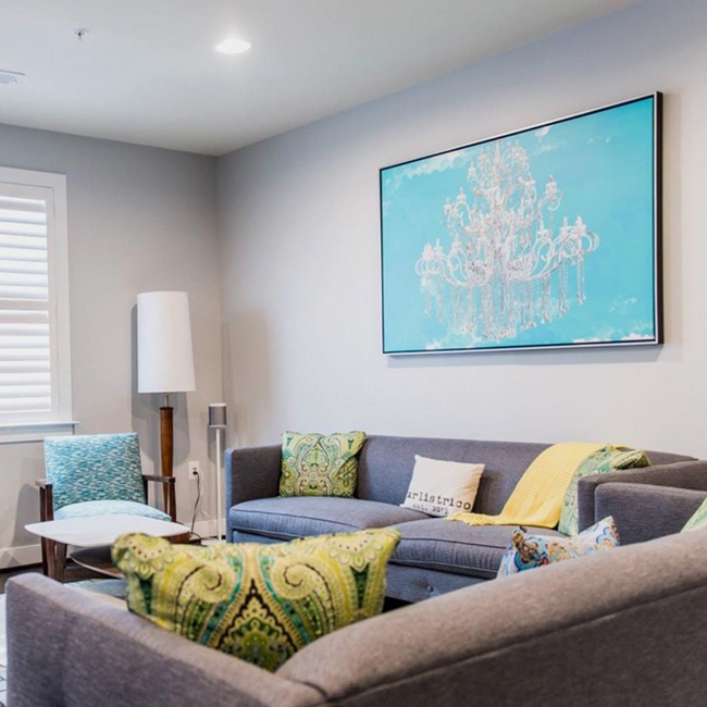 Colorful Art in a Modern Living Room