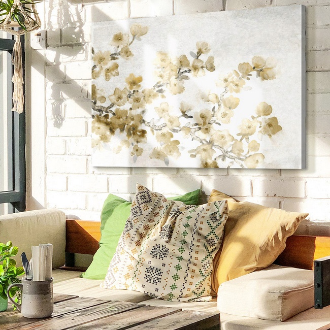 Bright Floral Art for Boho Living Room