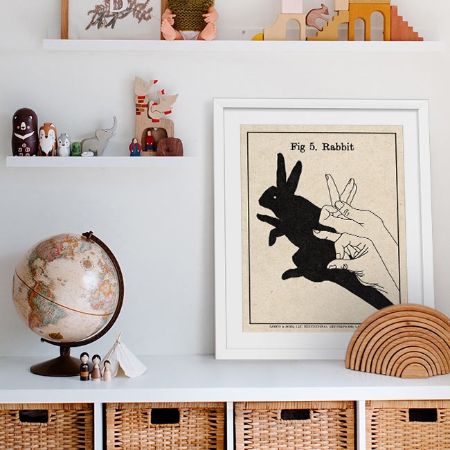 Boho Office Décor with Vintage Art Print