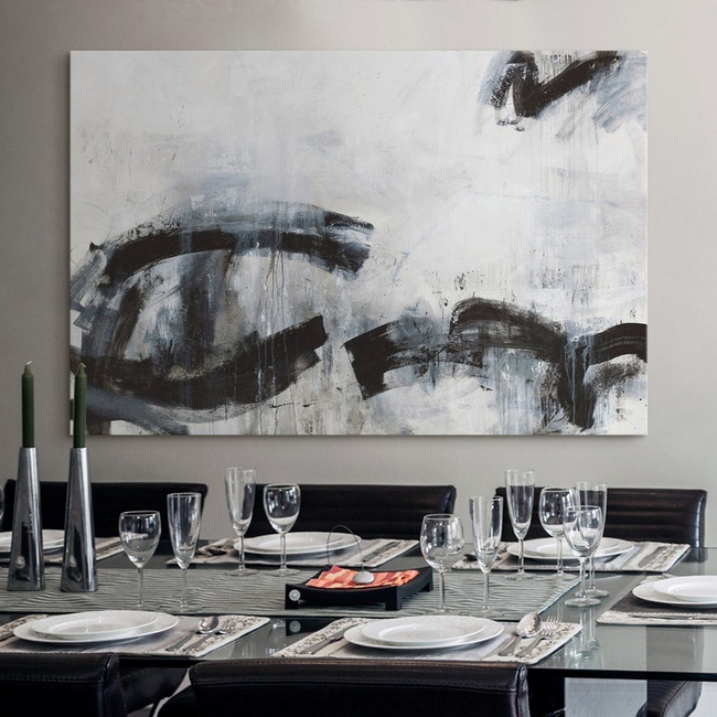 Black and White Abstract Art for the Modern Dining Room