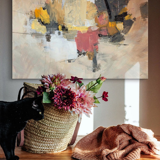 Abstract Contemporary Art for a Boho Entryway