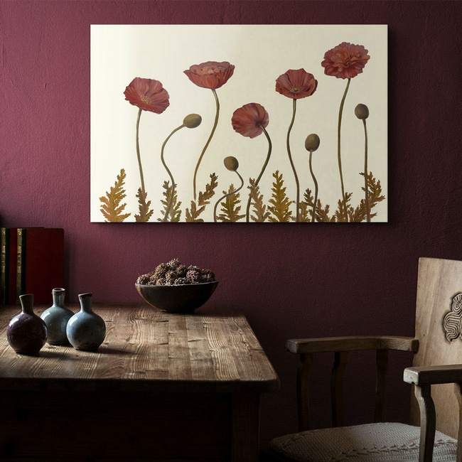 Earth Tone Floral Art in a Traditional Farmhouse Breakfast Nook