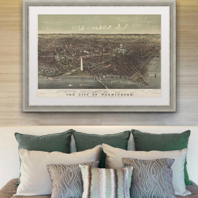 Vintage Map Art Above the Bed