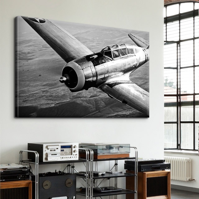 Black and White Aviation Photography in a Mid-Century Space