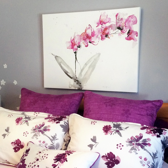 Floral Art in a Floral-Themed Bedroom