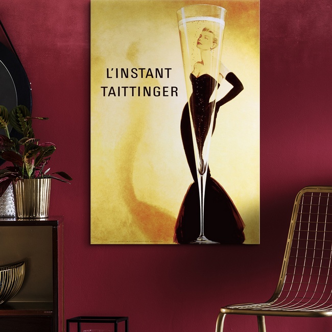 Vintage Art In Glam Living Room