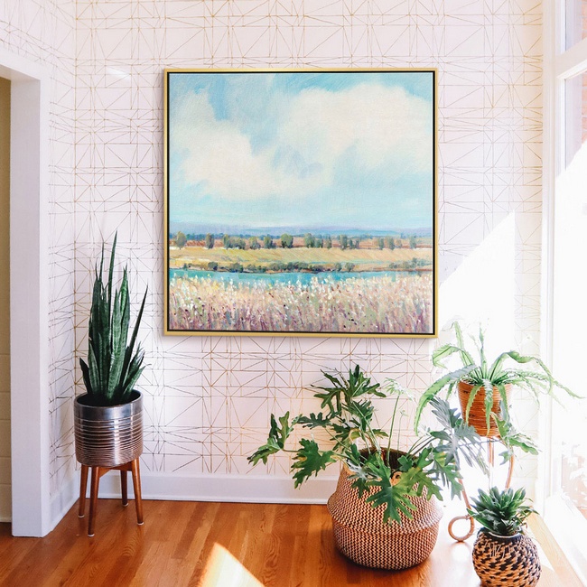 Bright Mid-Century Style with a Landscape Print