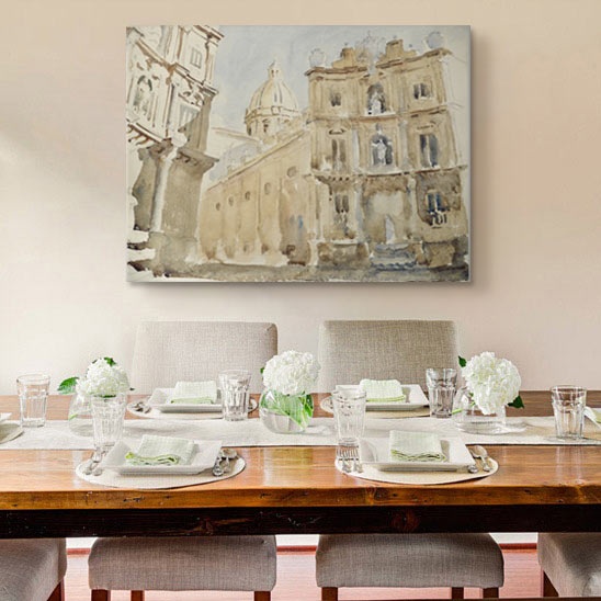 Cityscape Art Prints for a Traditional Dining Room