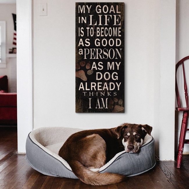 Inspirational Dog Typography in a Modern Farmhouse Kitchen