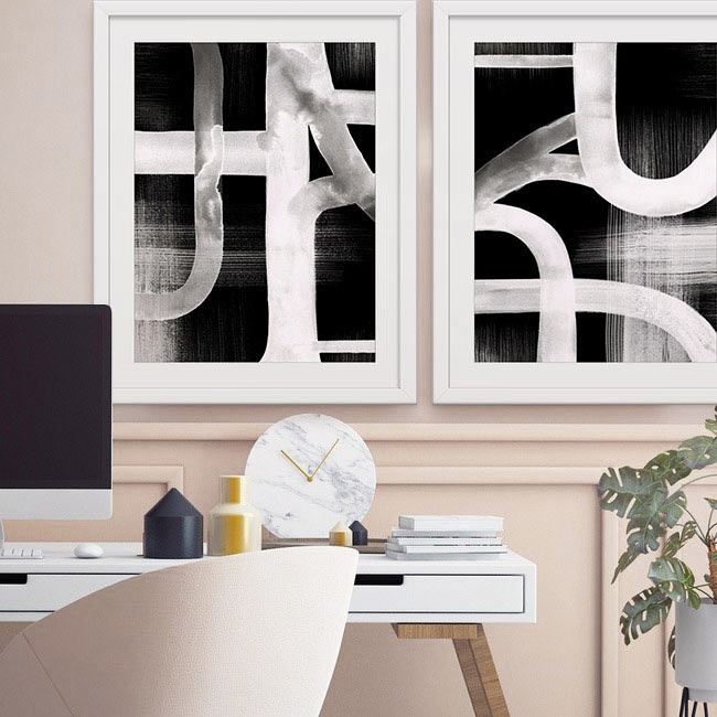 Modern Black and White Framed Art for the Home Office