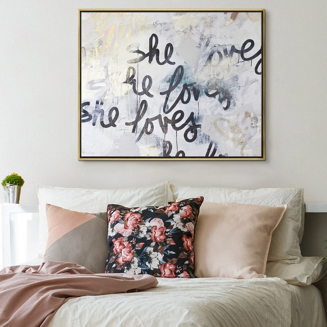 Graphic Word Art for Traditional Bedroom Décor