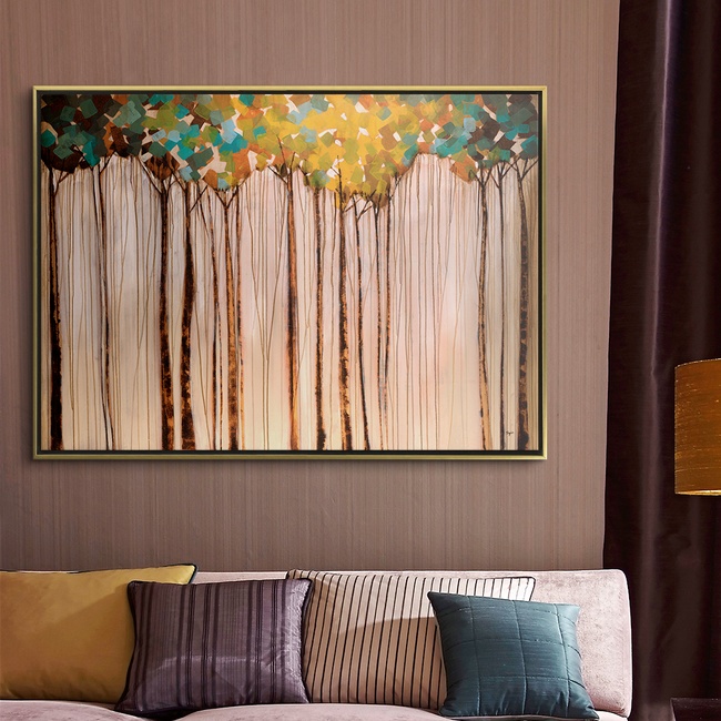 Modern Trees in a Living Room