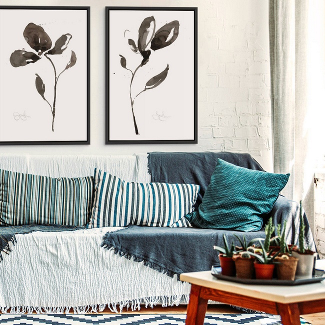 Contemporary Black and White Art for Boho Living Room