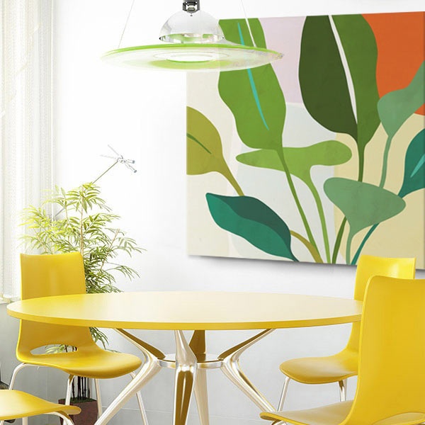 Modern Dining Room with Plant Wall Art