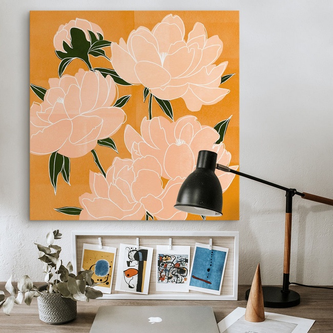 Cheerful Floral Art for Home Office Décor