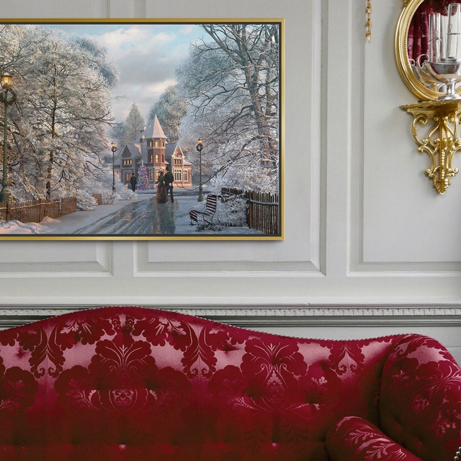 Framed Winter Landscape for a Traditional Living Room