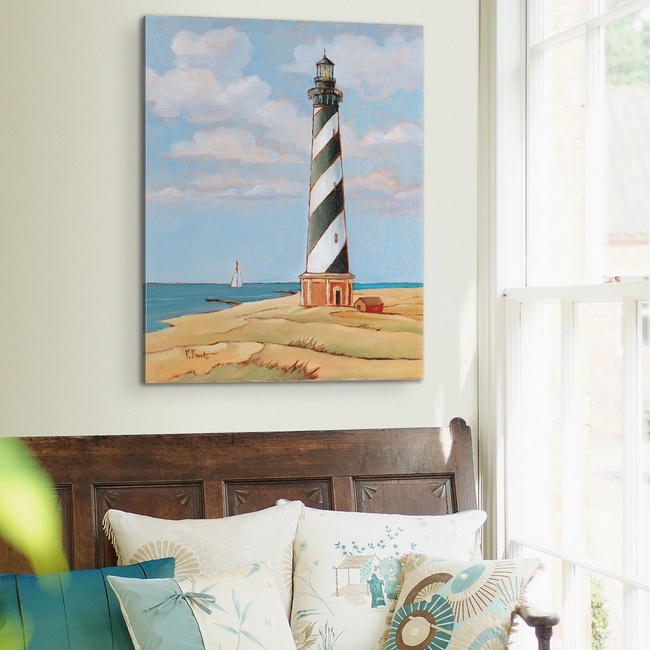 Coastal Entryway with Lighthouse Art