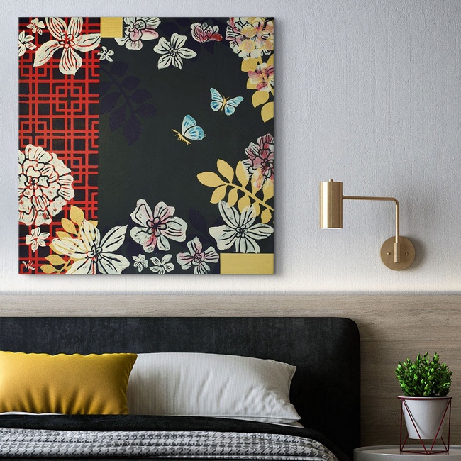 Modern Floral Patterned Art for the Bedroom