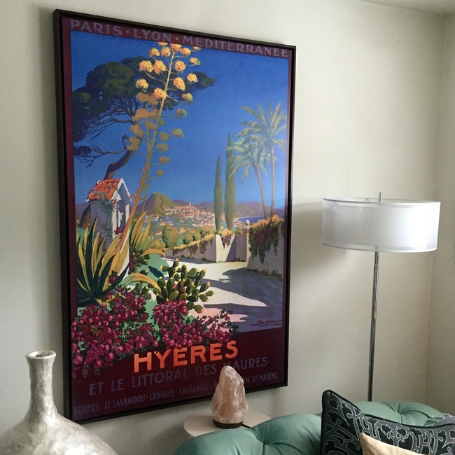 Vintage Travel Art in a Modern Space