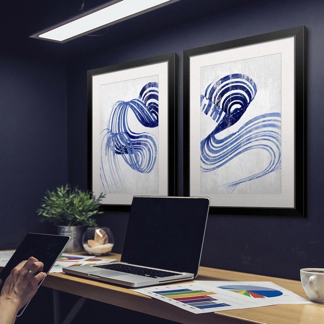 Contemporary Blue Art for a Modern Office