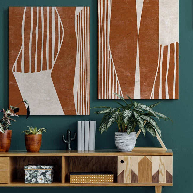 Mid-Century Geometric Prints for a Contemporary Living Room
