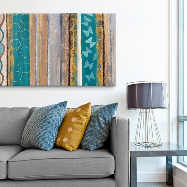 Teal Modern Living Room Art