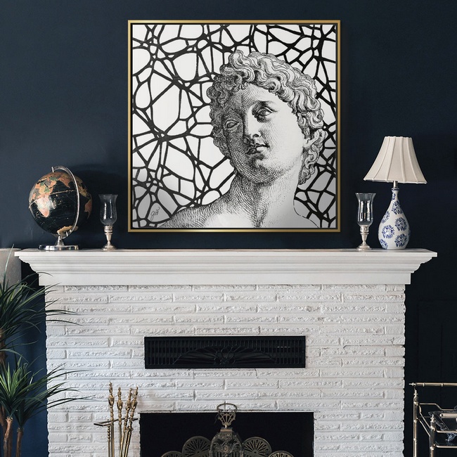 Contemporary Framed Art in a Traditional Living Room
