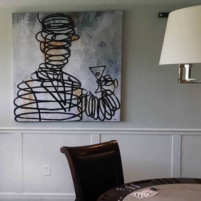 Modern Art in a Traditional Game Room
