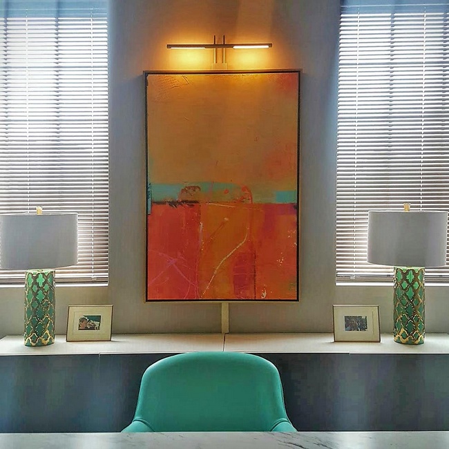 Museum-Inspired Art in a Contemporary Living Room