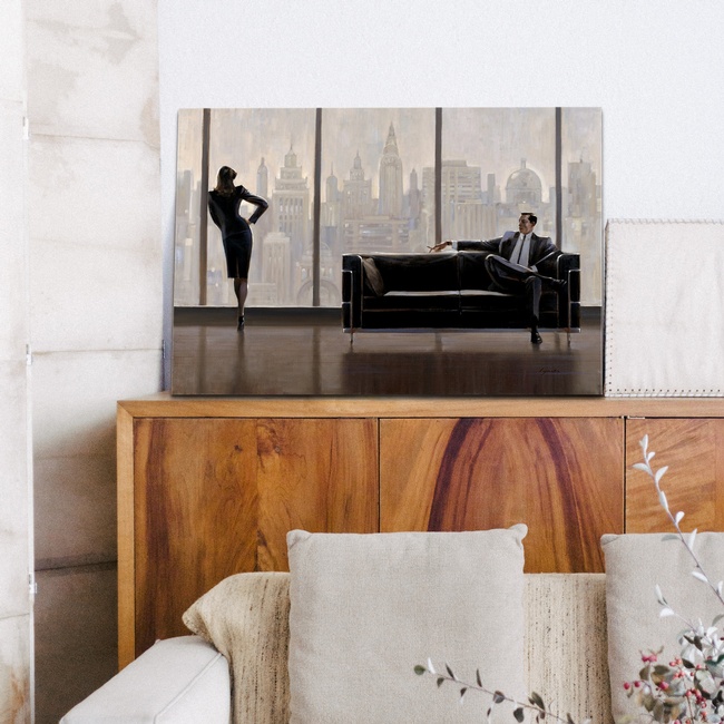 Retro New York Inspired Art in Modern Space