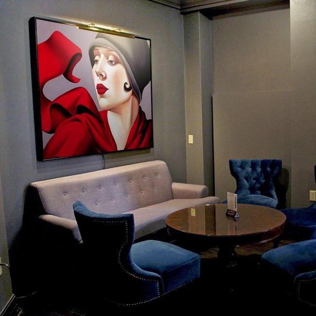 Glam Vintage Art in a Modern Space