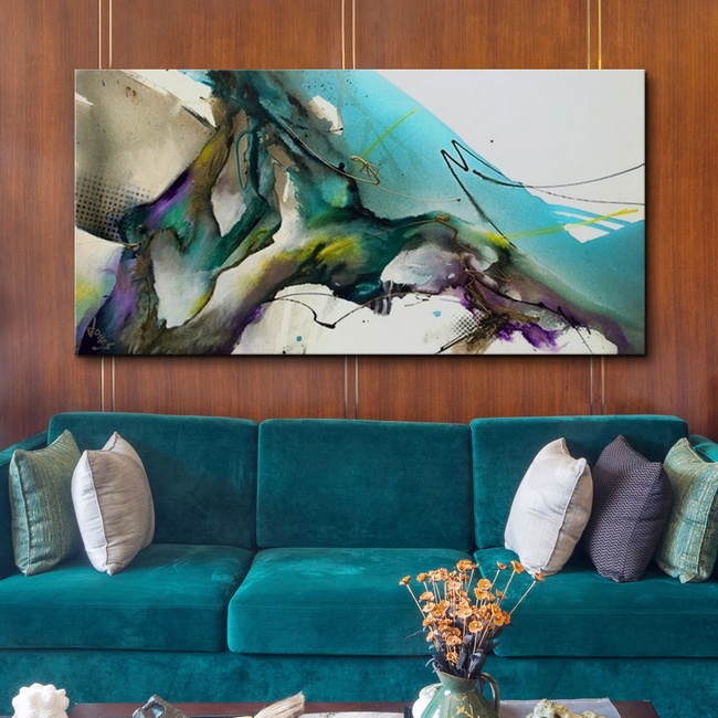 Bold Abstract Art for a Contemporary Living Room